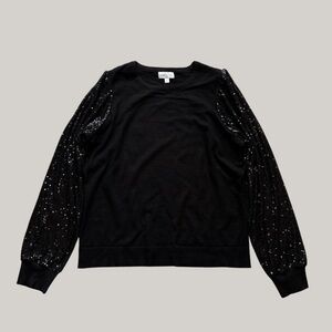 Grace & Lace Sequin Sleeve Drop Shoulder Sweater